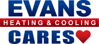 evans heating and cooling cares logo
