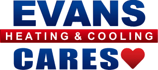 evans heating and cooling cares logo