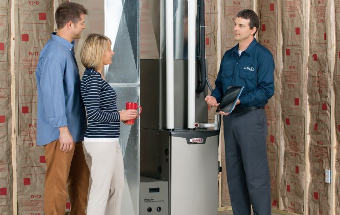 Lennox Dealer With Furnace And Customers Lennox Dealer With Furnace And Customers